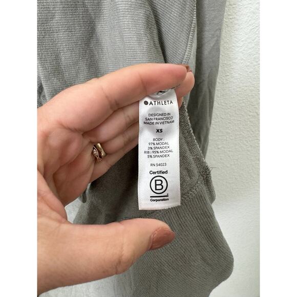 Athleta Open Front- Yoga Sweater- Grey Green- Size XS-A126 - Picture 6 of 7